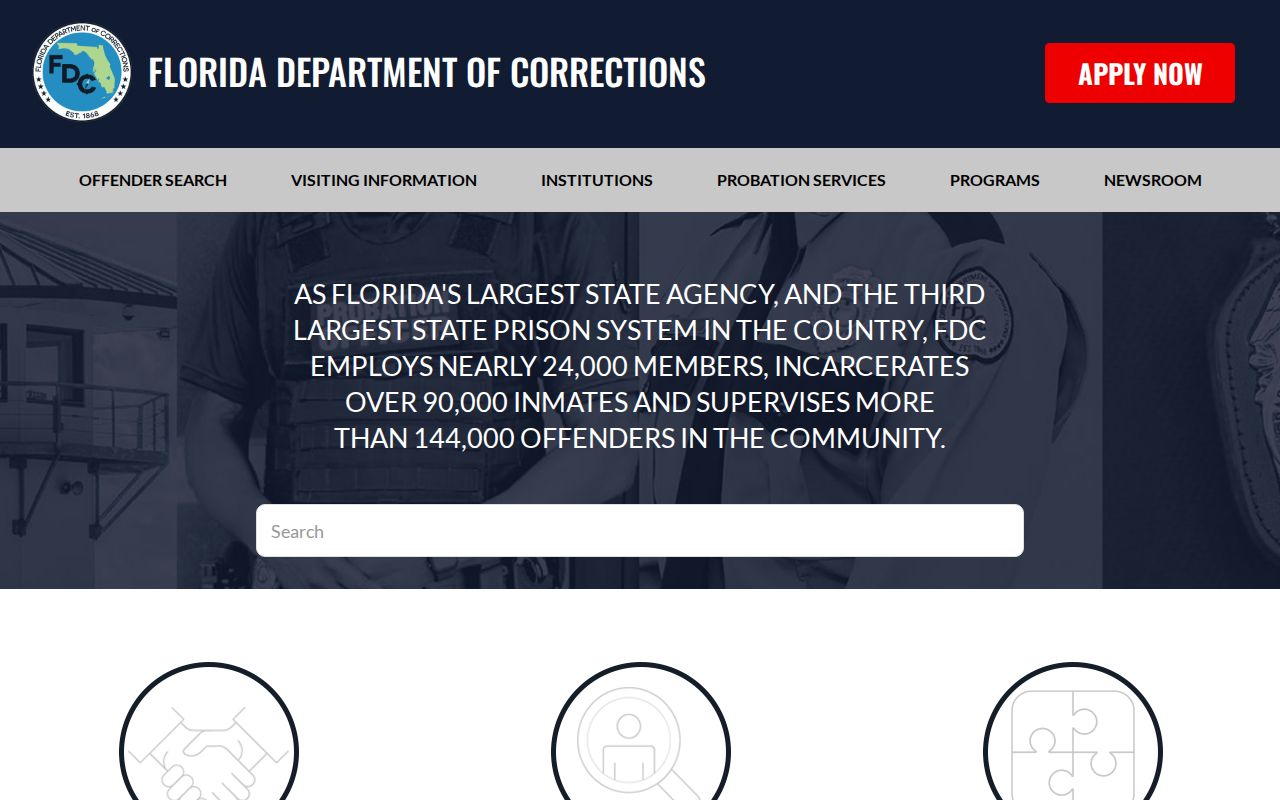 Florida Department of Corrections inmate information search menu